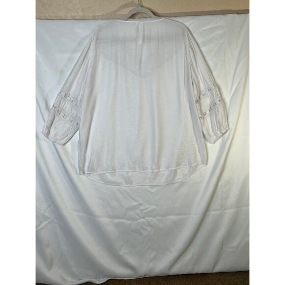 Grand & Greene womens size L top white crochet detail long sleeve fairy core - Picture 4 of 9